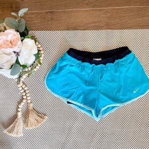 Nike Dri-Fit Running Athletic Light Blue and Black NWT Shorts Size XS